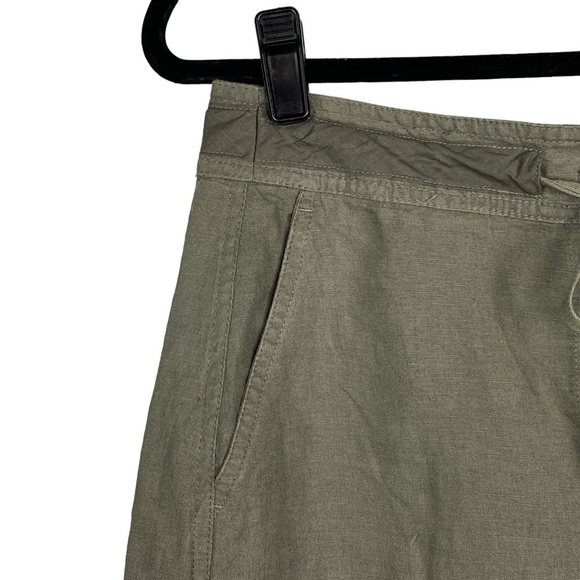 TALBOTS PURE IRISH LINEN GREEN DRAWSTRING SKIRT - Picture 10 of 13